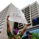 People gather during a protest against police brutality on June 6, 2020 in Atlanta, Georgia.
